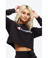 SUDADERA CHAMPION  BASIC CROPTOP BLACK