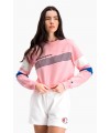 SUDADERA CHAMPION  GRAPHIC STRIPE AND COLOUR BLOCK CROPPED SWEATSHIRT PINK