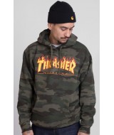 SUDADERA THRASHER FLAME LOGO HOOD CAMO