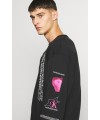 SUDADERA CALVIN KLEIN SLEEVE PRINT CREW NECK BLACK