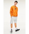 SUDADERA TOMMY JEANS SMALL FLAG CREW BONFIRE ORANGE