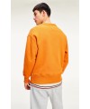 SUDADERA TOMMY JEANS SMALL FLAG CREW BONFIRE ORANGE