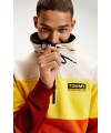 SUDADERA TOMMY JEANS HALF ZIP COLORBLOCK WINE RED