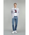 CAMISETA TOMMY JEANS PLAID CENTRE FLAG TEE WHITE