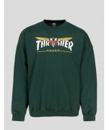 SUDADERA THRASHER VENTURE COLLAB CREW GREEN
