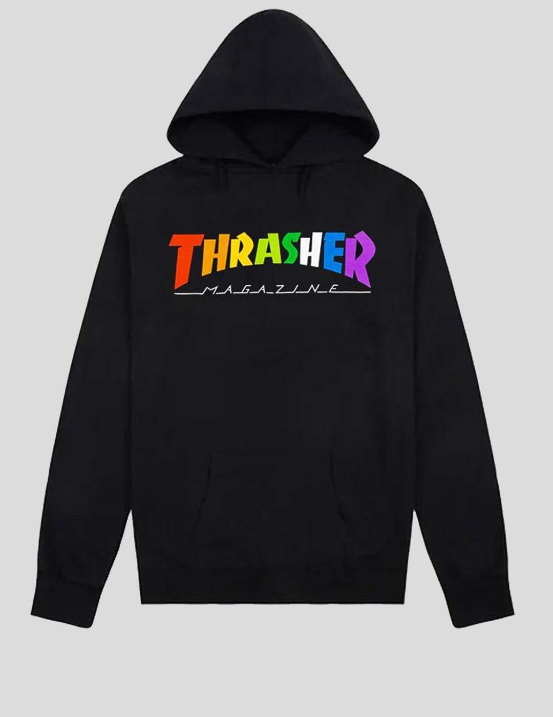 SUDADERA THRASHER RAINBOW MAG HOOD BLACK
