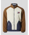 CHAQUETA TOMMY JEANS REVERSIBLE RETRO SHERPA JACKET BEIGE BROWN NAVY