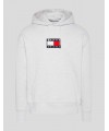 SUDADERA TOMMY JEANS SMALL FLAG HOODIE SILVER GREY HTR