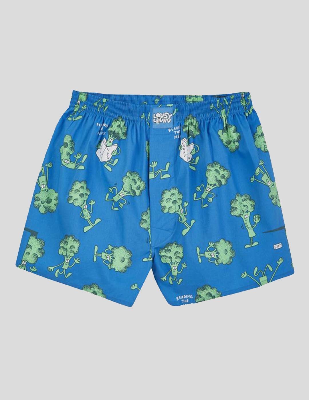 LOUSY LIVIN BROCCOLI BOXER SHORTS DIRECTOIRE BLUE