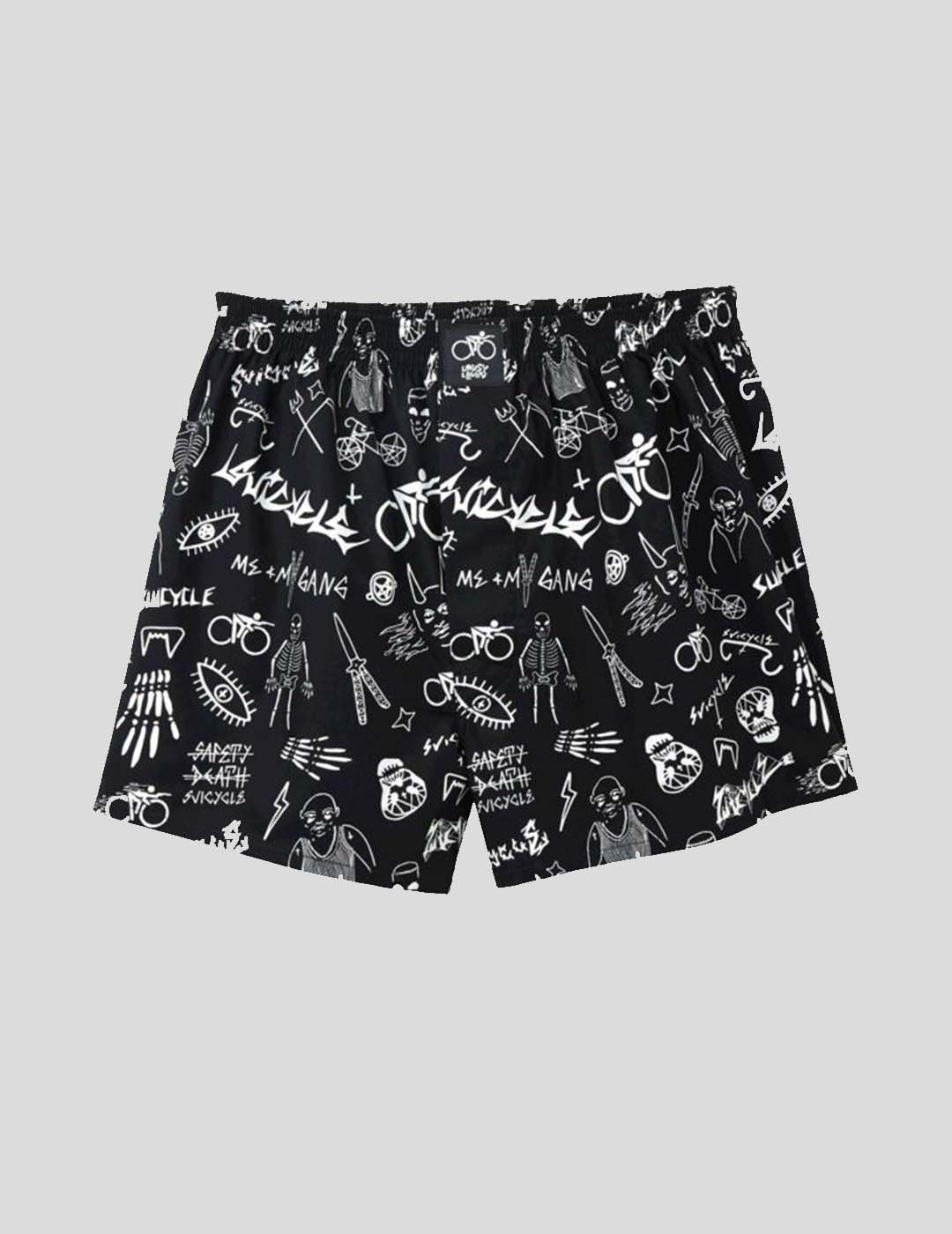 LOUSY LIVIN SUICYCLE BOXER SHORTS BLACK
